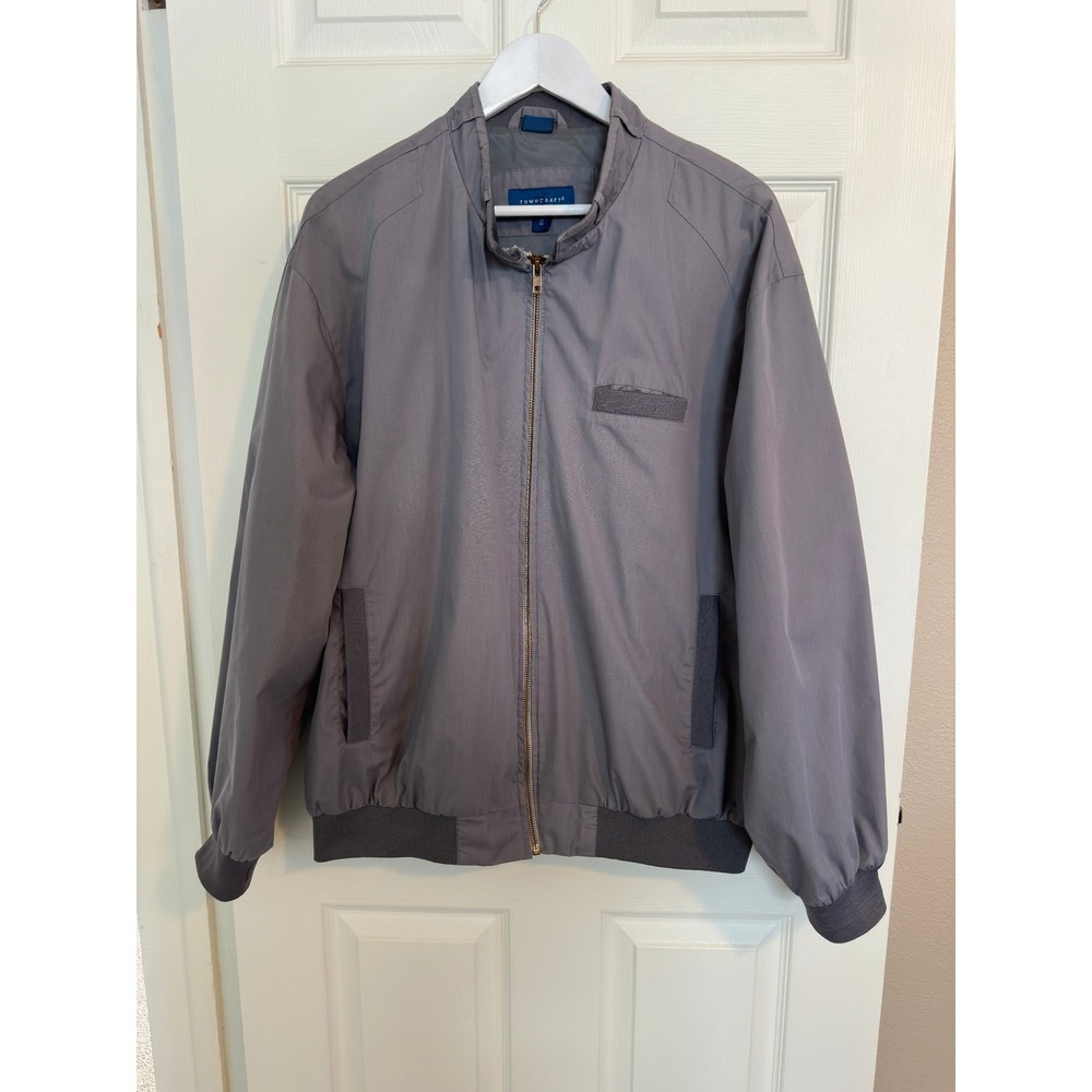 Towncraft Vintage Grey‎ Jacket Full Zip Outerwear Size LT